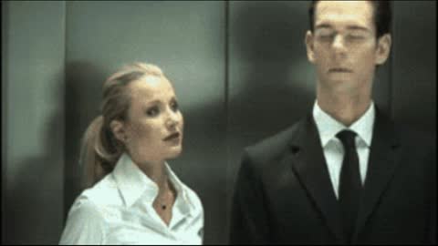 Gif video of love in the elevator