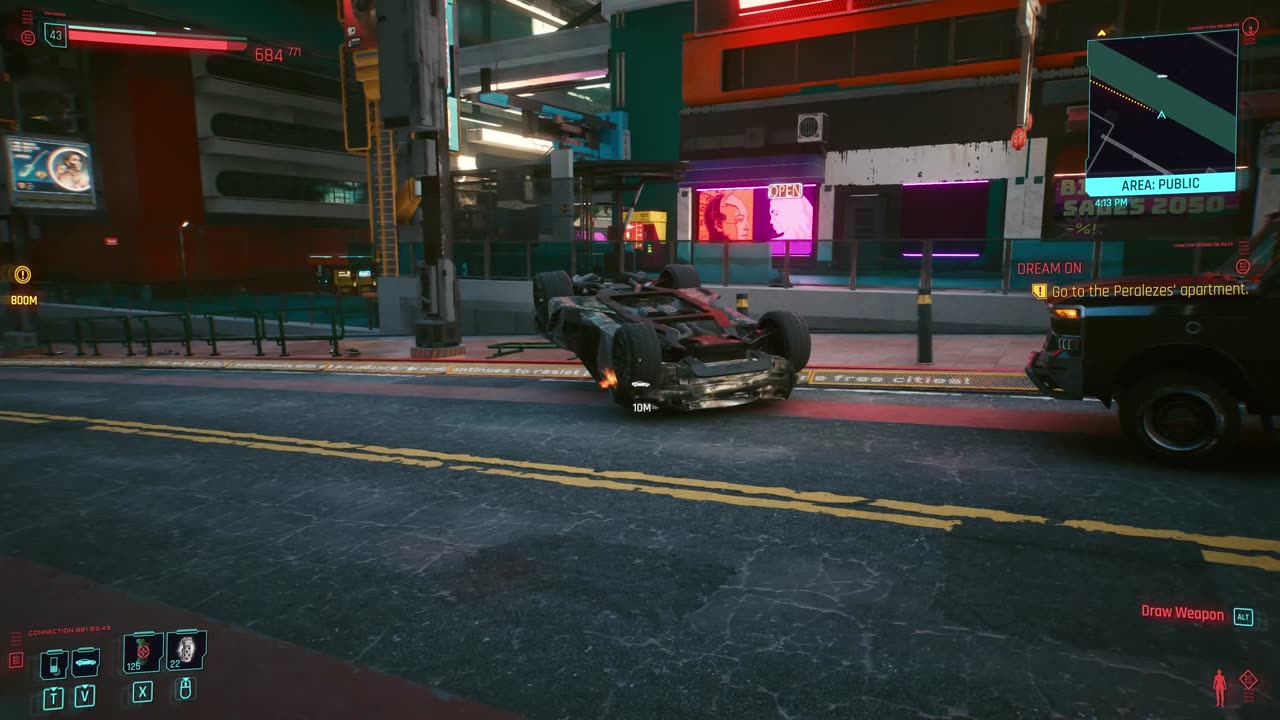 Cyberpunk 2077- the car won't stop.