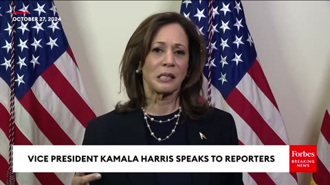 JUST IN- Vice President Harris Speaks To Reporters, Faces Questions On Elon Musk, Trump, Netanyahu