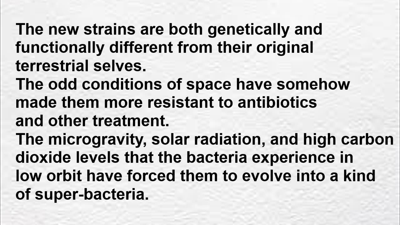 Super-Bacteria Found on the International Space Station