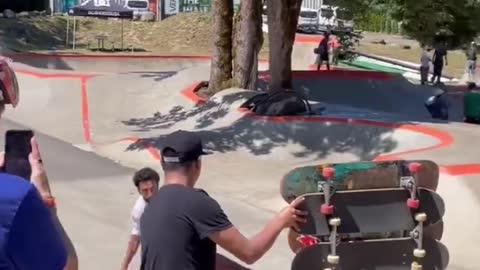 Skateboarding with friends on the street