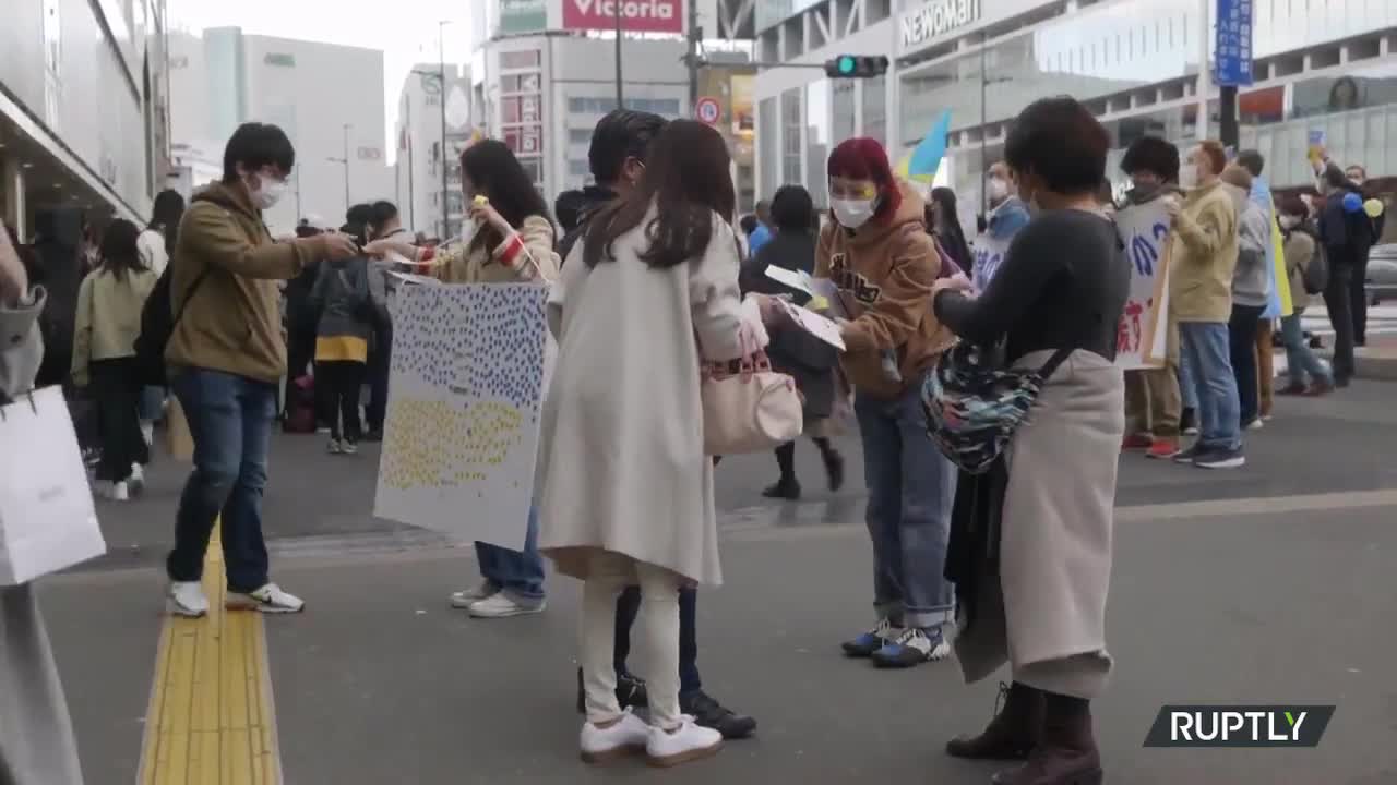 Japan: Pro-Kiev rally held in Tokyo against Russian military intervention in Ukraine