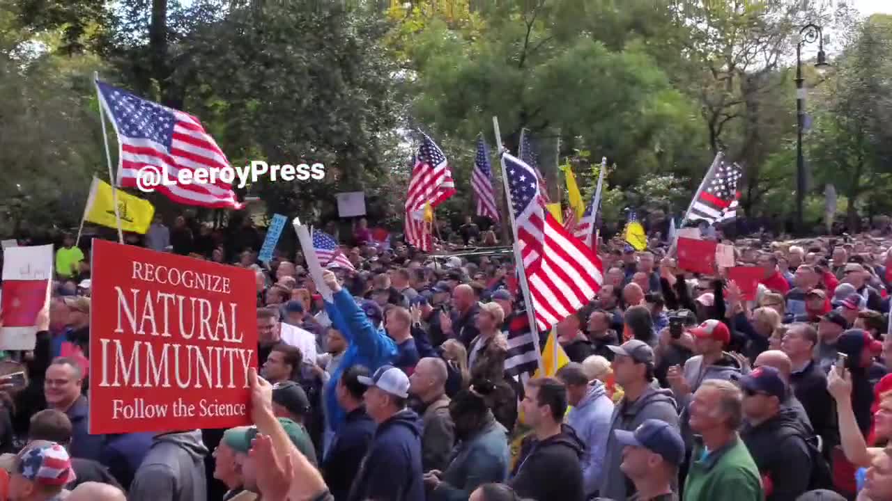 New York firefighters, EMS, NYPD, and other municipal workers protest against vaccine mandates