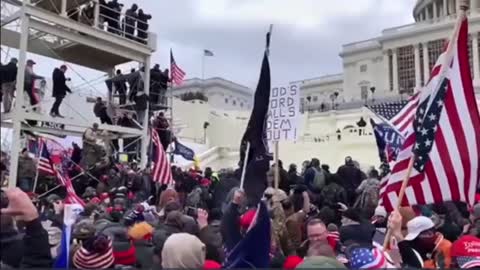 Capitol Police throwing flashbangs into the crowd on Jan 6