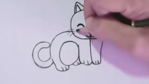 🔴 Very Easy! How to turn Words Cat Into a Cartoon Cat. (Wordtoons) learning step by step for child