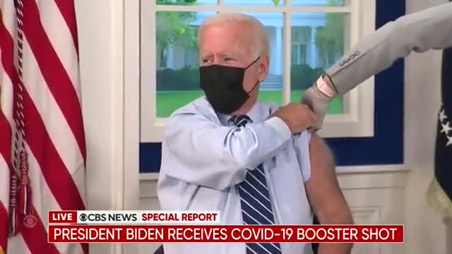 President Joe Biden takes his booster shot on live.