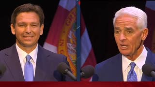 Debate crowd erupts at desantis brutal mic drop for charlie crist