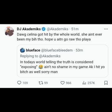 DJ Akademiks goes back and forth with Blueface on X (Twitter)