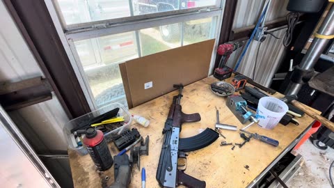 Romanian Ak populated barrel kit build-.