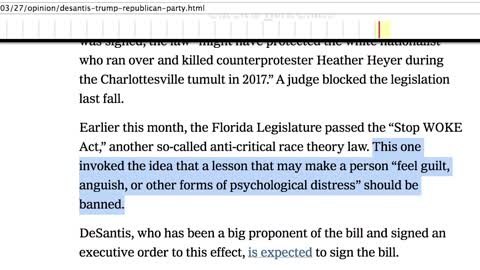 New York Times FORCED TO CORRECT Story About DeSantis STOP WOKE Act