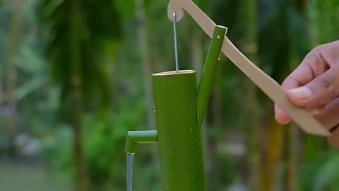 Bamboo creations with mini water pump