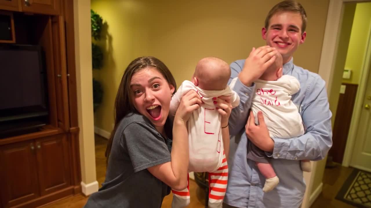 Twin babies help teen ask girl to prom