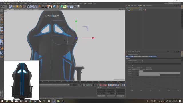 Modeling the chair with C4D software