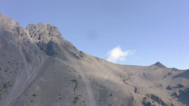 Low view of the top of a mountain