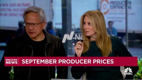 October 11, 2024 - $NVDA CEO Jensen Huang Pops Up on CNBC Set