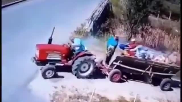 How lucky that tractor driver !!!