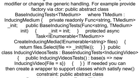 39Type39 cannot satisfy the 39new39 constraint on parameter 39TParam39 because 39Type39 has require