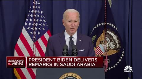 President Biden delivers remarks after meeting in Saudi Arabia