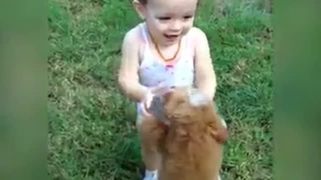 Babies and Cute Dog