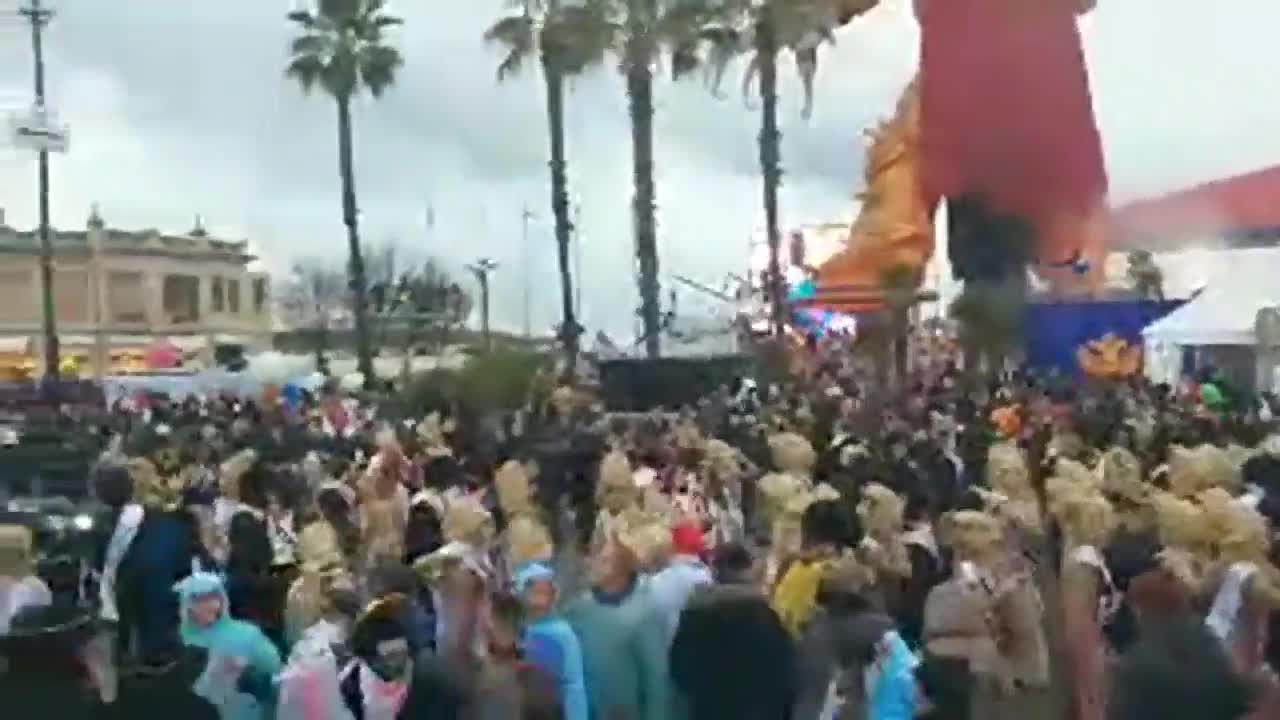 Italian Carnival Parade Features a Giant Emperor Trump Float Wielding Twitter Sword