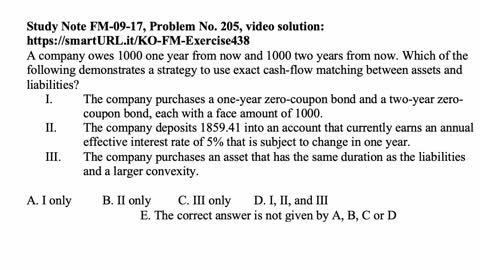 Exam FM exercise for January 14, 2022