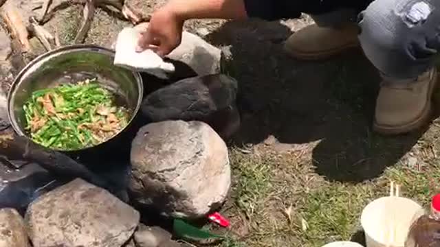 Camping and Cooking in the mountain