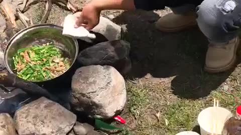 Camping and Cooking in the mountain