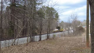 CSX MOW Pushing A Trailer Towards Stanley NC 2-22-22