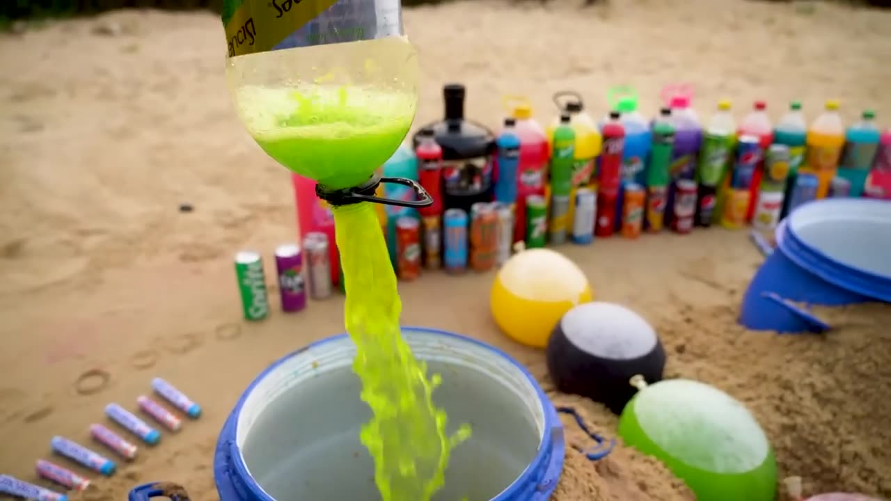 Big Toothpaste Eruption from Balloons