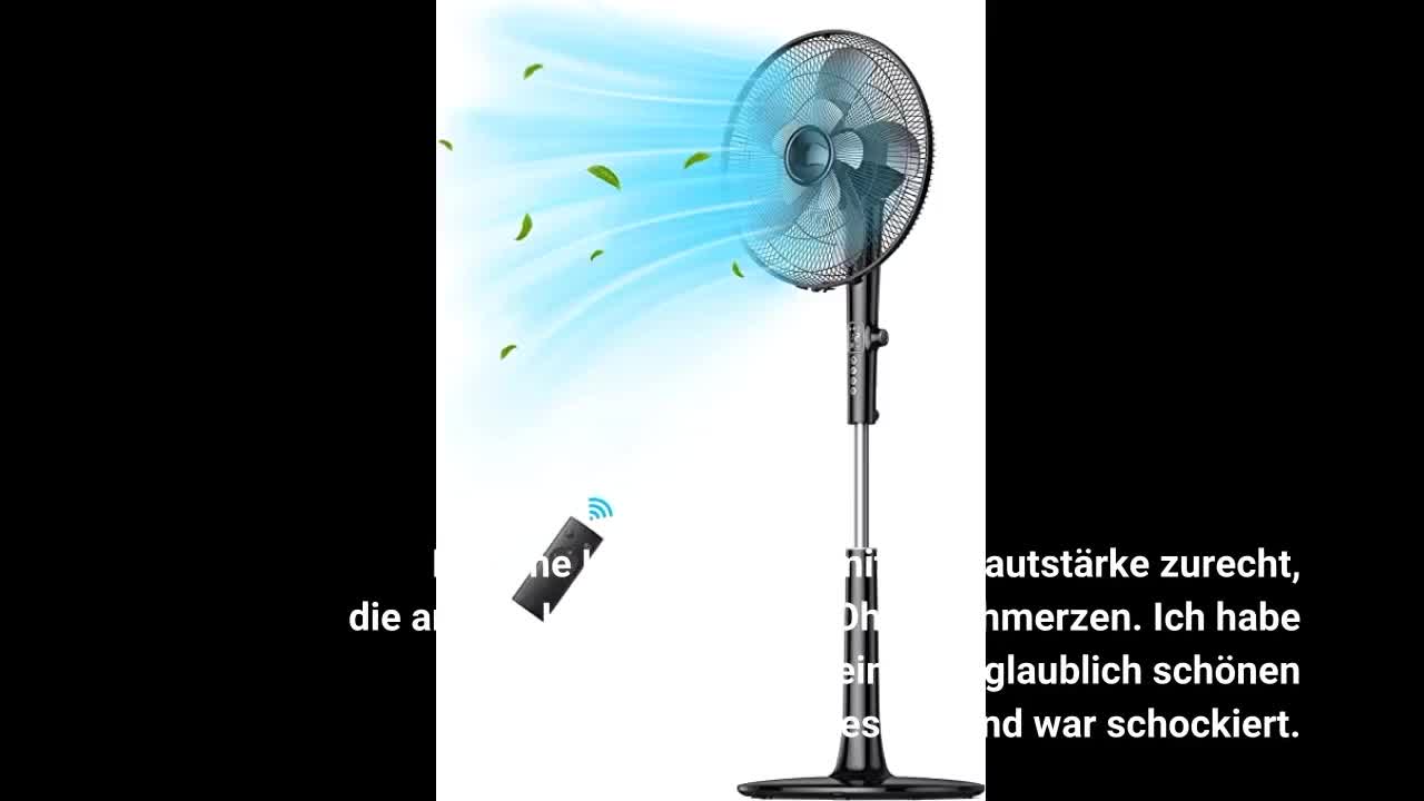 Brandson - standventilator mit fernbedienung standlüfter - ventilator höhenverstellbarer standfuß