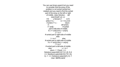 What am I doing wrong in this question- Search in Rotated Sorted Array...