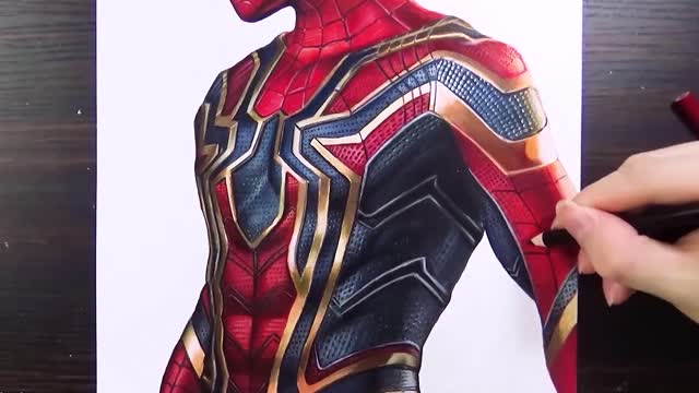 Master hand-painted Iron Spider-Man suit with content suitable for learning 3