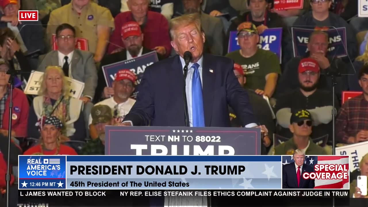 President Donald Trump full speech Claremont NH 11 Nov 2023