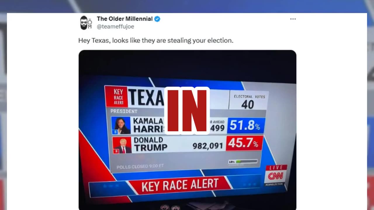 Fact Check: CNN Did NOT Air Poll Showing Kamala Harris Won Texas With 51.8% Against Trump With 45.7%