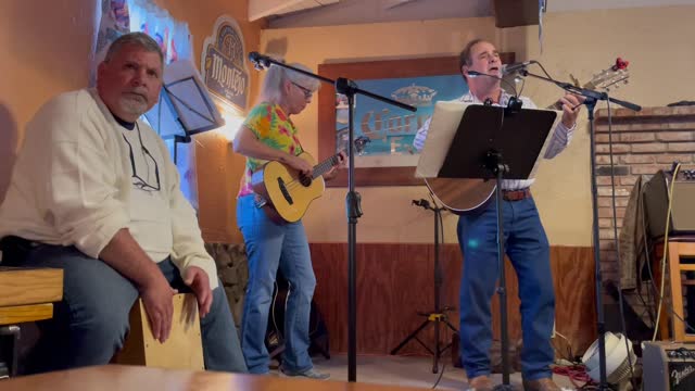 Rocket Man - Scott, Pam and Brian at 4/1/22 La Sierra Open Mic