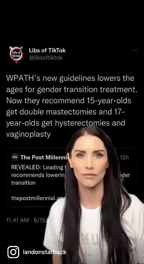 Lowering the age of consent for transition! These are some sick people!