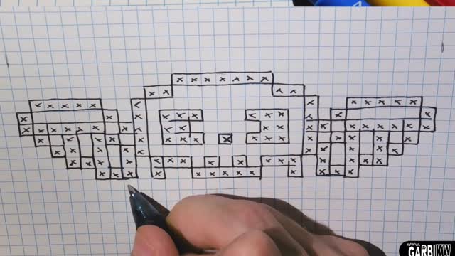 how to Draw Kawaii Skull - Hello Pixel Art by Garbi KW #shorts