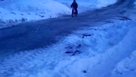 Cycling in winter in Russia