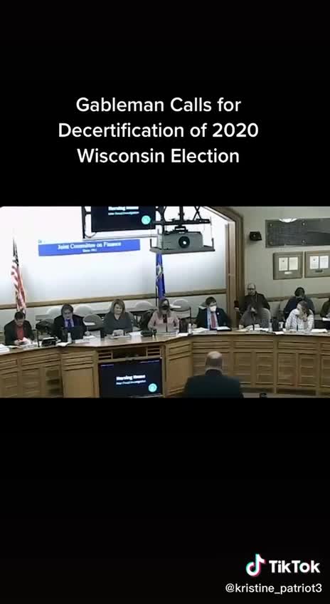 Rep Gableman: DECERTIFY WISCONSIN 2020 ELECTION!!!