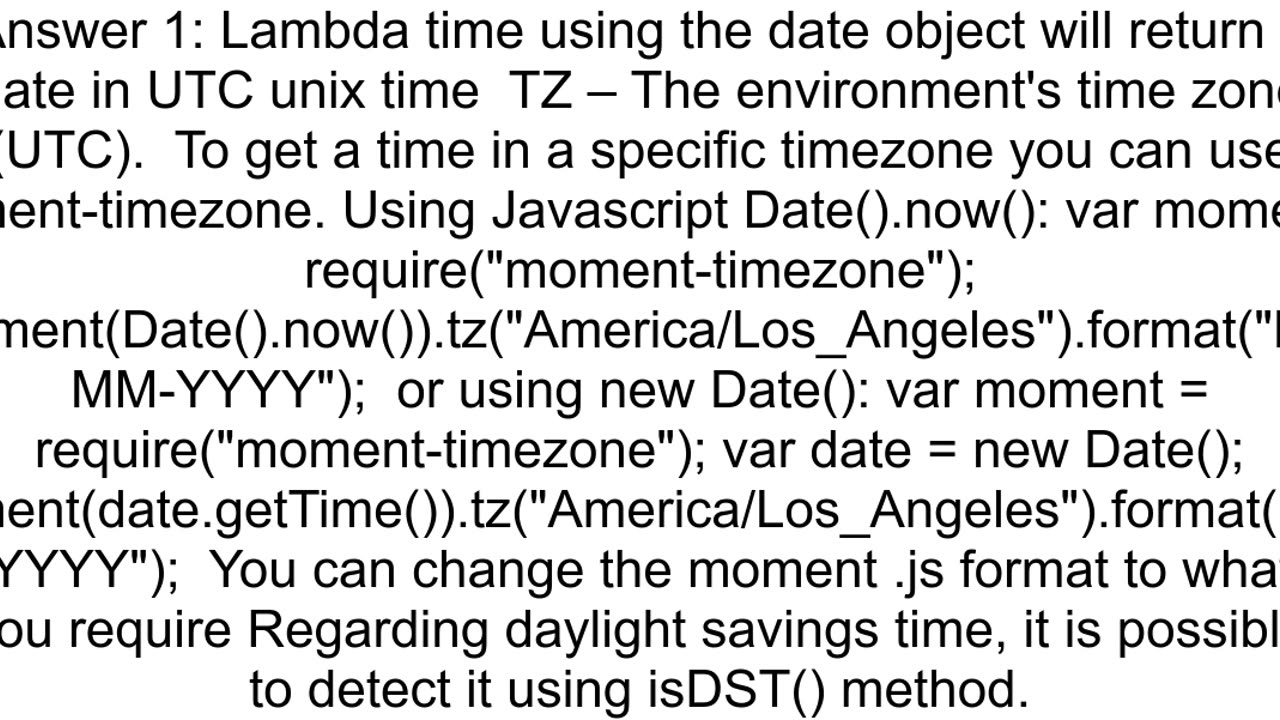 AWS Lambda Timezone