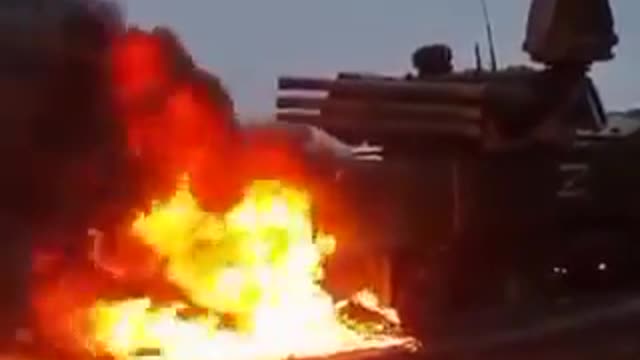 Russian equipment is on fire.