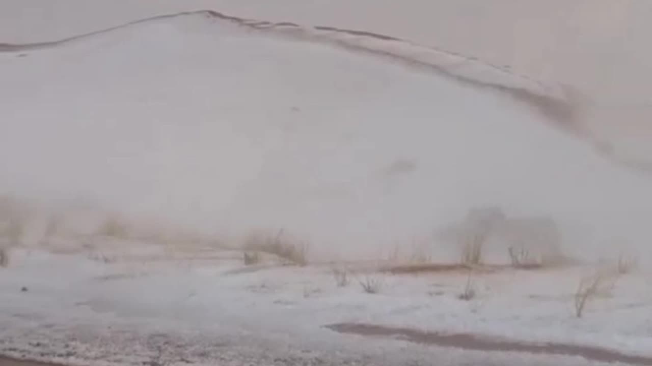 Heavy snow and hail cover blankets Saudi Arabia