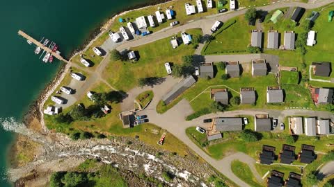 beautiful nature norway natural landscape aerial view of the campsite