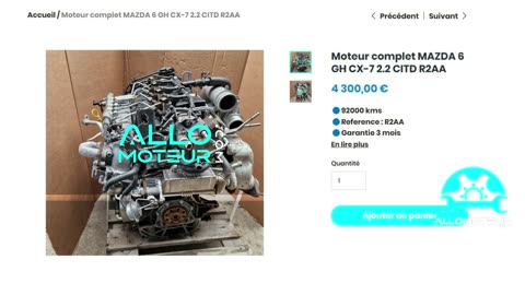 ALLOMOTEUR.COM - Moteur complet MAZDA 6 GH CX-7 2.2 CITD R2AA