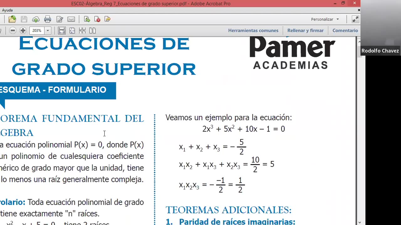 PAMER SEMESTRAL ESCOLAR 2022 | Semana 07 | Álgebra