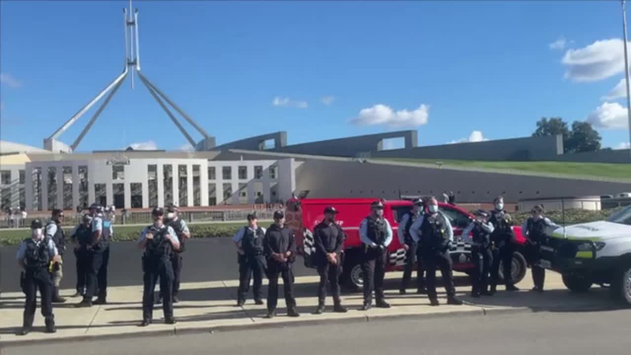 Police Arrest Digger - Gas Canberra Protest - From Live with Bridge Walker