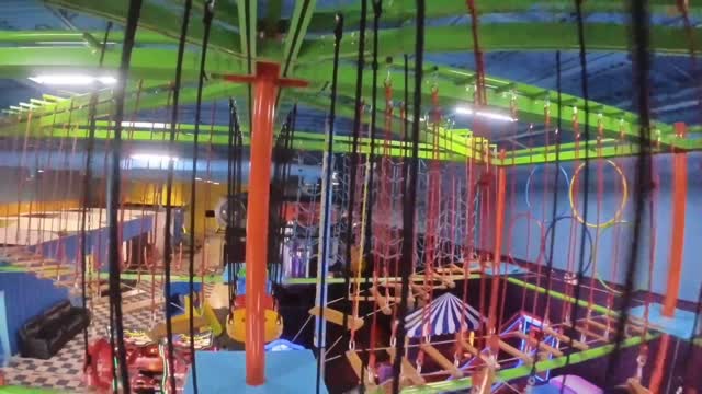 Fpv flight at indoor playground.