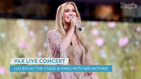 Jennifer Lopez Sings 'Sweet Caroline' with Her Mom During VAX Live Concert | PEOPLE