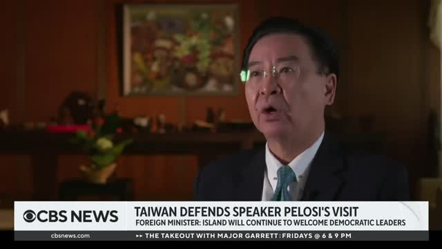 Taiwan's foreign minister defends Pelosi's visit