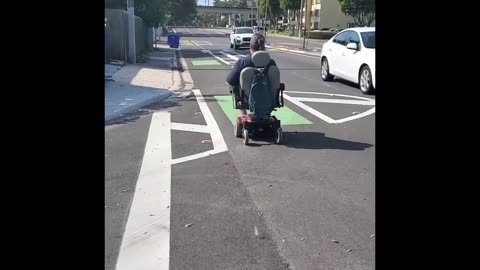 Riding around the neighborhood.